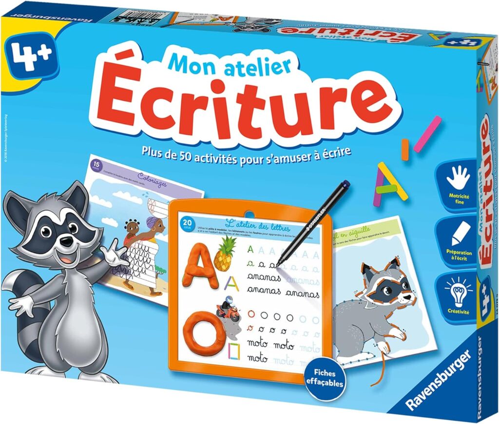 7. Ravensburger - Jeu Educatif - Mon atelier d'écriture - Coffret complet éducatif - Apprentissage ludique de l'écriture en 50 activités différentes - A partir de 4 ans - 24073 