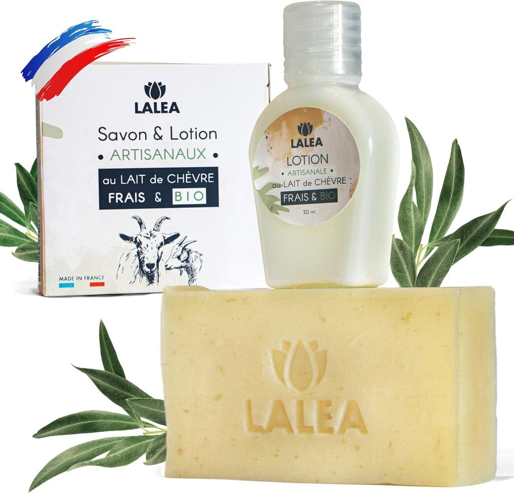 Coffret savon au lait de chèvre bio et lotion 